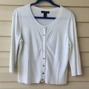 White House Black Market white cardigan